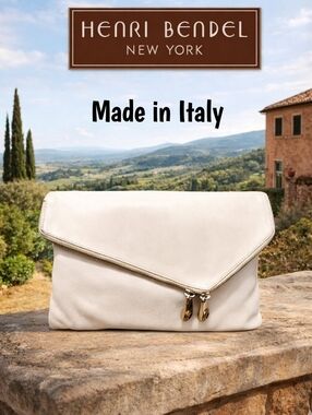 Henri Bendel Italy Leather Clutch Bag